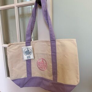 Trader Joe’s Large Lavender Canvas Tote Bag- NWT Spring 2026